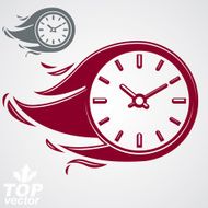 Time is running out concept vector timer with burning flame