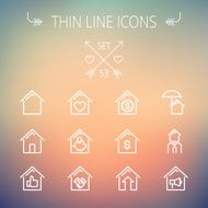 Real Estate thin line icon set N3