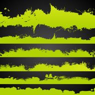 Grunge acid color drawn splashes set