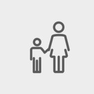 Mother and child thin line icon N2