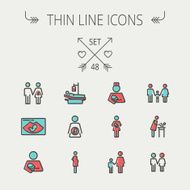 Medicine thin line icon set N3