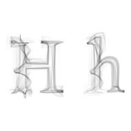 Black Smoke font Letter H N2