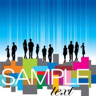 Template of a group business and office people Vector illustration N2