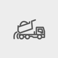 Dump truck thin line icon N3