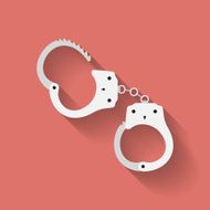 icon of handcuffs Flat style
