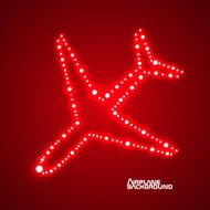 Glowing airplane with neon Vector illustration Eps10 N2