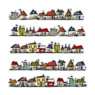 Set of houses sketch for your design N13