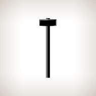 Silhouette sledgehammer on a light background