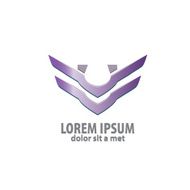 Design logo icon template with letter U abstract wing N3