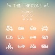 Transportation thin line icon set N5