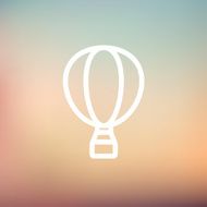 Hot air balloon thin line icon N3