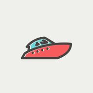 Speedboat thin line icon N2