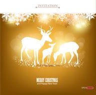 Elegant Christmas background with deers