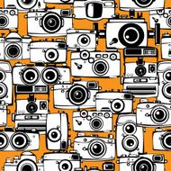 seamless pattern vintage film photo cameras