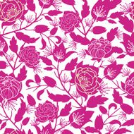 Magenta floral silhouettes seamless pattern background N2