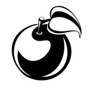 Apple black silhouette Vector illustration