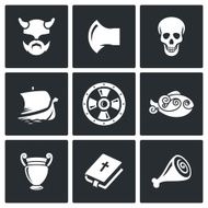 Viking Icons Vector Illustration