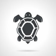 Sea turtle black vector icon