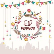 Eid Mubarak celebration greeting card N2