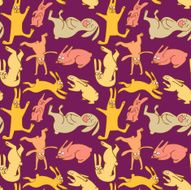 Rabbits seamless pattern N5