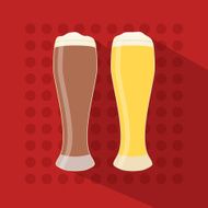 Beer icon in modern flat design with long shadow Alcohol