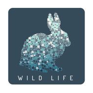 Abstract bunny Hare Mosaic Vector illustration Wild life N2