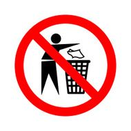 Not litter sign vector