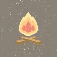 Vector icon of bonfire