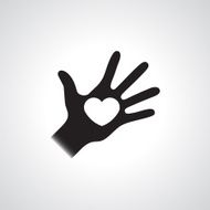 Hand with heart icon N2