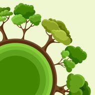 Ecology background design with abstract stylized trees