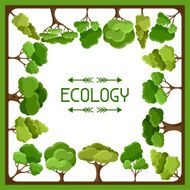 Ecology background design with abstract stylized trees N2