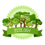 Ecology background design with abstract stylized trees N3