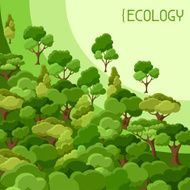 Ecology background design with abstract stylized trees N4