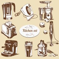 Set of hand drawn electronic objects N2