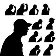 Vector silhouette of man N170