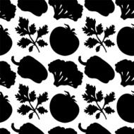 Seamless pattern with silhouettes vegetables N6