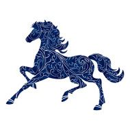 Symbol of Year 2014 blue horse isolated icon