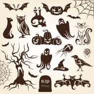 Set of halloween decorative elements N2