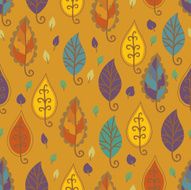 Seamless pattern with colorful leaves N2