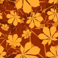 Seamless pattern with autumn chestnut leaves Vector illustration
