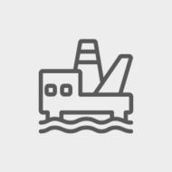 Oil platform thin line icon N2