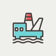 Oil platform thin line icon N3