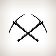 Silhouettes of two crossed pickaxes