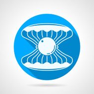 Flat round vector icon for pearl seashell
