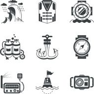 Marine black vector icons