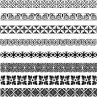 Set of seamless vintage borders