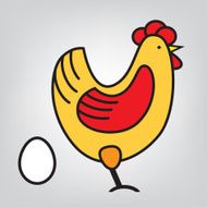 chicken symbol vector illustration