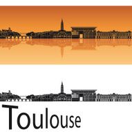 Toulouse skyline in orange background