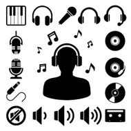 Music icon set Illustration EPS10 N2