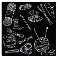 Vector silhouette of needlework N3